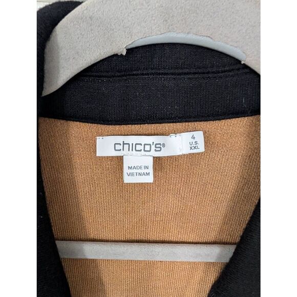 Chico's Cardigan Jacket women's 4 XXL black sweater blazer double Breasted - Picture 3 of 8